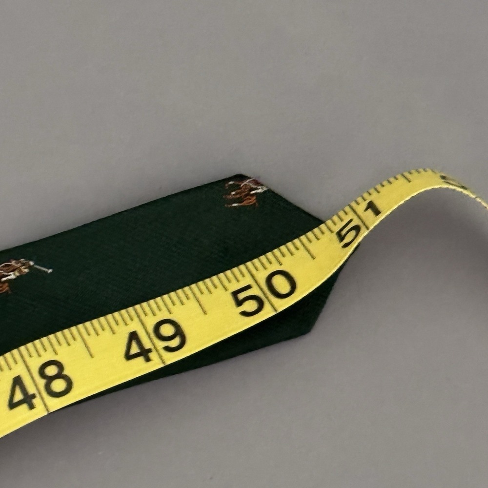 Polo Ralph Lauren Tie 2.5 In Thin Vintage Green AOP Flesh Pony Embroidered Saks - Picture 9 of 9